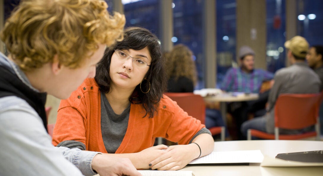 Students writing